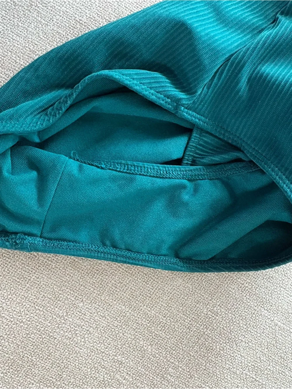Teal Ribbed One-Piece Swimsuit Girls 17/18